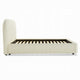 Ardie Full Bed | Low Profile Footboard | Plush Beige Upholstered Panel
