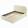 Ardie Full Bed | Low Profile Footboard | Plush Beige Upholstered Panel