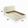 Ardie Full Bed | Low Profile Footboard | Plush Beige Upholstered Panel
