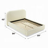 Ardie Full Bed | Low Profile Footboard | Plush Beige Upholstered Panel