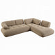 Erico L Sectional Sofa | 6 Pillows | Beige Sandwich Mesh Fabric 121’’ BM334005