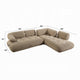 Erico L Sectional Sofa | 6 Pillows | Beige Sandwich Mesh Fabric 121’’ BM334005