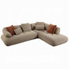 Erico L Sectional Sofa | 6 Pillows | Beige Sandwich Mesh Fabric 121"