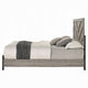 Rachy Queen Bed | Farmhouse Chevron Headboard | Light Gray Black Wood BM334009