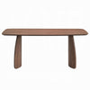 Hamza Rectangular Dining Table | Curved Wood Base | Walnut Brown 71"