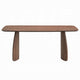 Hamza Rectangular Dining Table | Curved Wood Base | Walnut Brown 71"