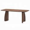 Hamza Rectangular Dining Table | Curved Wood Base | Walnut Brown 71"