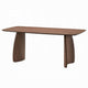 Hamza Rectangular Dining Table | Curved Wood Base | Walnut Brown 71"