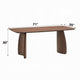 Hamza Rectangular Dining Table | Curved Wood Base | Walnut Brown 71"
