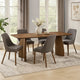 Hamza Rectangular Dining Table | Curved Wood Base | Walnut Brown 71"