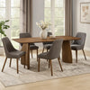 Hamza Rectangular Dining Table | Curved Wood Base | Walnut Brown 71"