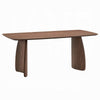 Hamza Rectangular Dining Table | Curved Wood Base | Walnut Brown 71"