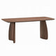 Hamza Rectangular Dining Table | Curved Wood Base | Walnut Brown 71"