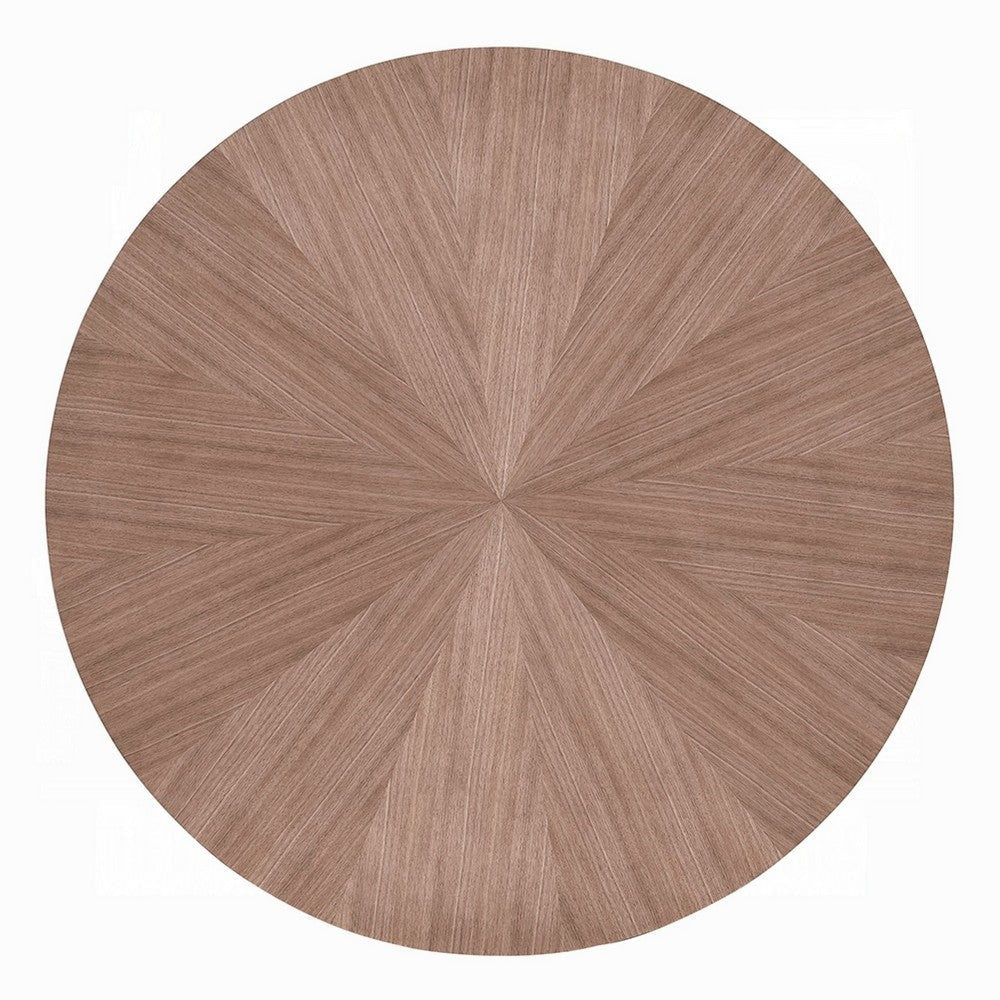 Koen Round Dining Table | Scandinavian Style | Walnut Brown Wood 47’’ BM334011