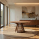 Koen Round Dining Table | Scandinavian Style | Walnut Brown Wood 47"