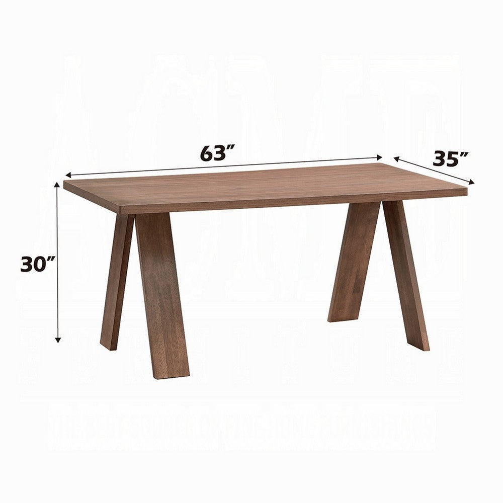 Nory Rectangular Dining Table | Scandinavian Walnut Brown Wood | 63’’ BM334012