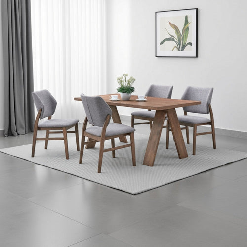 Nory Rectangular Dining Table | Scandinavian Walnut Brown Wood | 63"