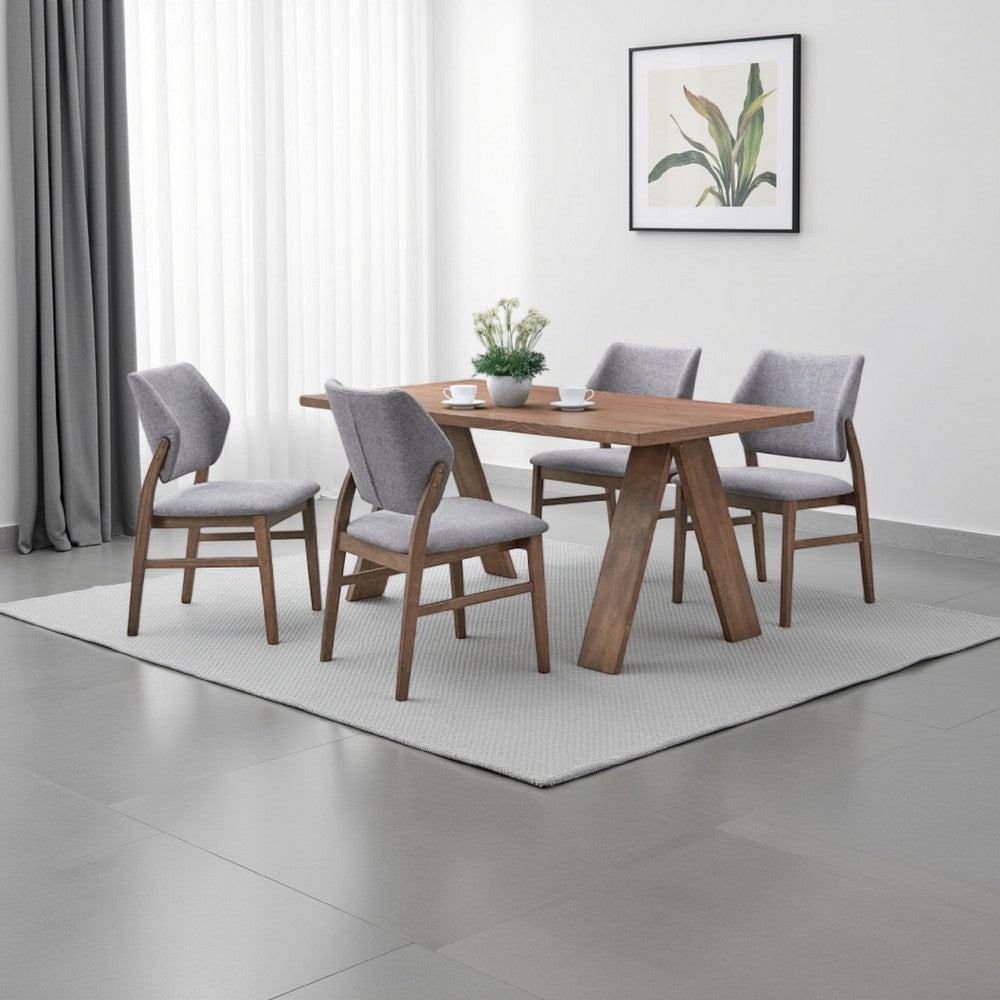 Nory Rectangular Dining Table | Scandinavian Walnut Brown Wood | 63"