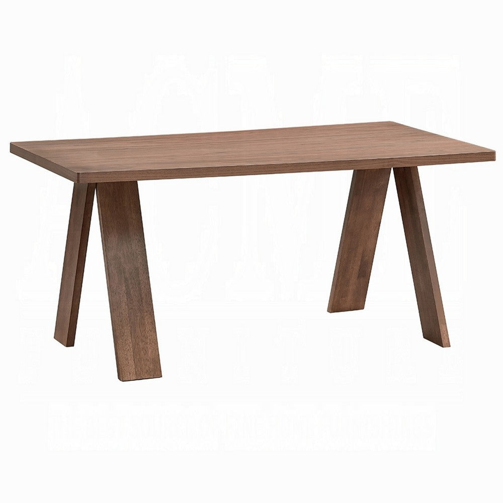 Nory Rectangular Dining Table | Scandinavian Walnut Brown Wood | 63"