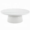 Zayn Round Coffee Table Pedestal Base White Faux Marble 40 Inch BM334013
