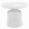 Zayn Round End Table with Pedestal Base | White Faux Marble | 22’’ BM334014
