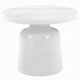 Zayn Round End Table with Pedestal Base | White Faux Marble | 22’’ BM334014