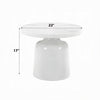 Zayn Round End Table with Pedestal Base | White Faux Marble | 22’’ BM334014