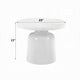 Zayn Round End Table with Pedestal Base | White Faux Marble | 22’’ BM334014