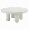 Sana Round Coffee Table with 4 Round Legs, Modern White Finish 35 Inch