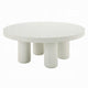 Sana Round Coffee Table with 4 Round Legs, Modern White Finish 35 Inch