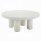 Sana Round Coffee Table with 4 Round Legs Modern White Finish 35 Inch BM334015