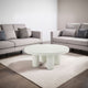 Sana Round Coffee Table with 4 Round Legs, Modern White Finish 35 Inch