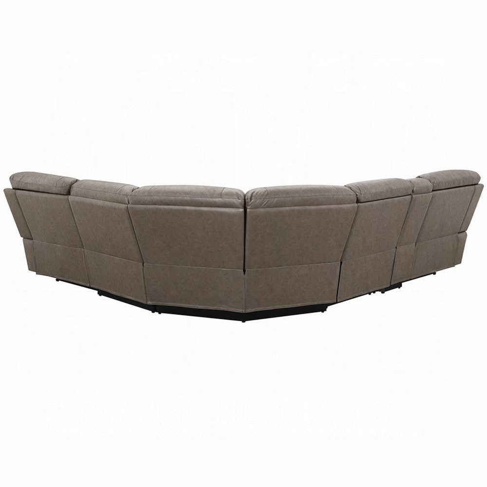 Chern Power Motion Recliner Sectional Sofa | 2 Cupholder Brown 120’’ BM334016
