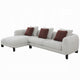 Meru Sectional Sofa | 3 Pillows | Maroon Beige Tweed Boucle | 120"