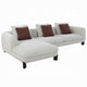 Meru Sectional Sofa | 3 Pillows | Maroon Beige Tweed Boucle | 120’’ BM334018