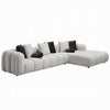 Nela Sectional Sofa | 8 Throw Pillows | Ivory White Linen | 145"