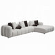 Nela Sectional Sofa | 8 Throw Pillows | Ivory White Linen | 145"