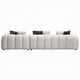 Nela Sectional Sofa | 8 Throw Pillows | Ivory White Linen | 145’’ BM334019