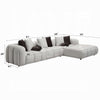 Nela Sectional Sofa | 8 Throw Pillows | Ivory White Linen | 145’’ BM334019