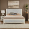 Joho King Size Bed | Luxury Beige Diamond Button Tufted Upholstery