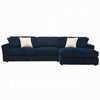 Ronky Sectional Chaise Sofa | 4 Pillows | Navy Blue Corduroy | 123’’ BM334022