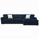 Ronky Sectional Chaise Sofa | 4 Pillows | Navy Blue Corduroy | 123’’ BM334022