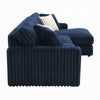 Ronky Sectional Chaise Sofa | 4 Pillows | Navy Blue Corduroy | 123’’ BM334022
