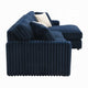 Ronky Sectional Chaise Sofa | 4 Pillows | Navy Blue Corduroy | 123’’ BM334022
