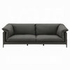 Semi Sofa with Black Metal Legs and Black Top Grain Leather 97 Inch BM334023