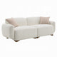 Remus Sofa, 2 Accent Pillows, Curved Design Beige Boucle, 88 Inch