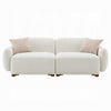 Remus Sofa 2 Accent Pillows Curved Design Beige Boucle 88 Inch BM334024