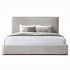 Orion King Bed with Low Profile Footboard | Gray Fabric Upholstered