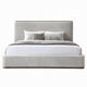 Orion Queen Bed with Low Profile Footboard | Gray Fabric Upholstered