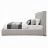 Orion Queen Bed with Low Profile Footboard | Gray Fabric Upholstered